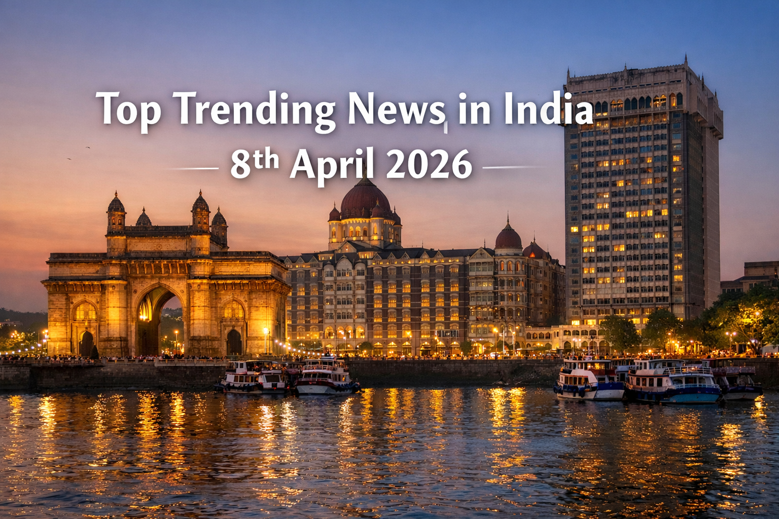 Top 20 news headlines in India on 8 April 2026 covering IPL, inflation, heatwave, and technology updates